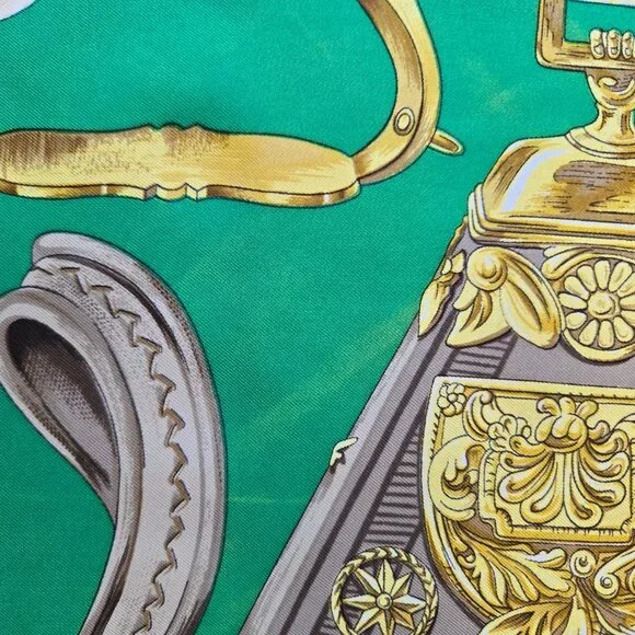 Hermès Vintage Silk Scarf Étriers Stirrups Equestrian Hand Rolled - Picture 10 of 16